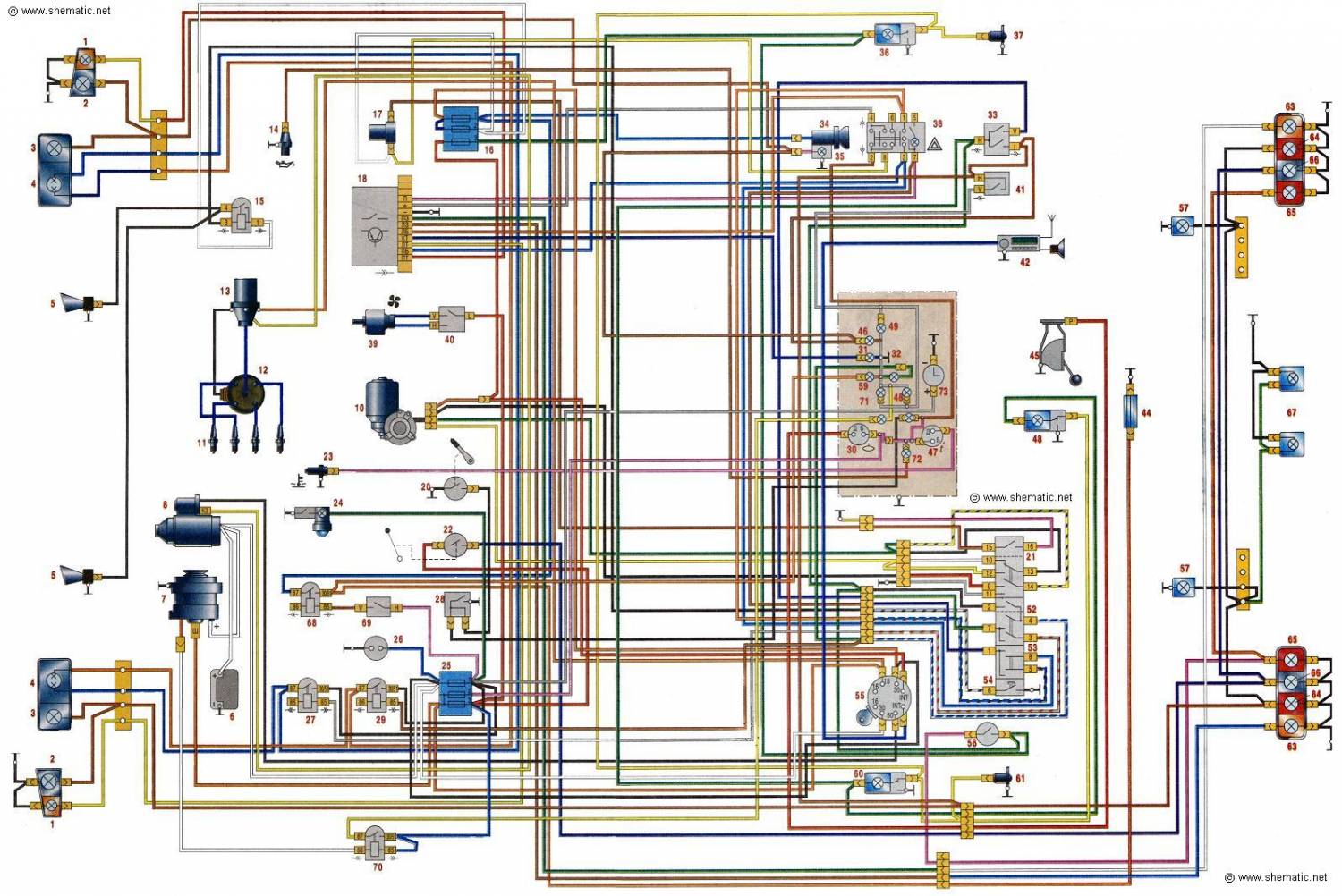 Схема электрооборудования Москвич М